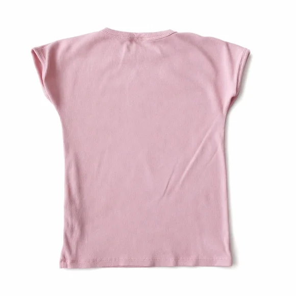 Zara Girls Ribbed Pink Short Sleeve Tee Top Size 11-12 (152cm) Cotton Stretch - Picture 4 of 6